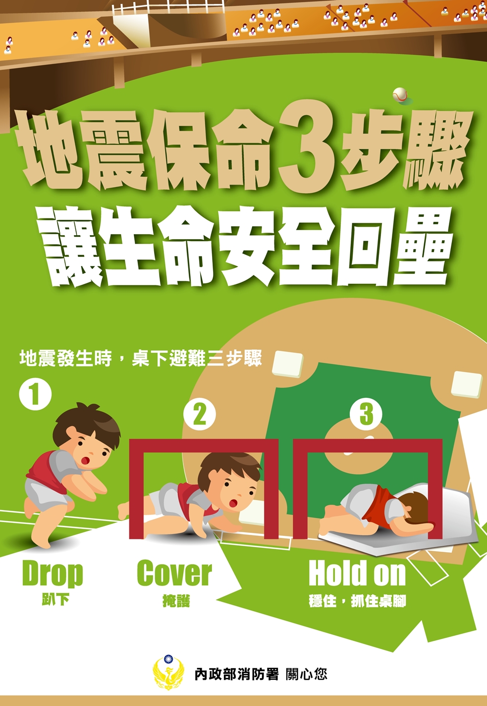 地震發生怎麼辦 保命3步驟「趴下、掩護、穩住」最重要影像